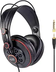 Superlux HD681 Fones de ouvido semiabertos para estúdio, Over-Ear com fio com drivers de neodímio de 50 mm, cabo de um lado, 10-30.000Hz, para monitoramento, gravação, mixagem, podcast, música