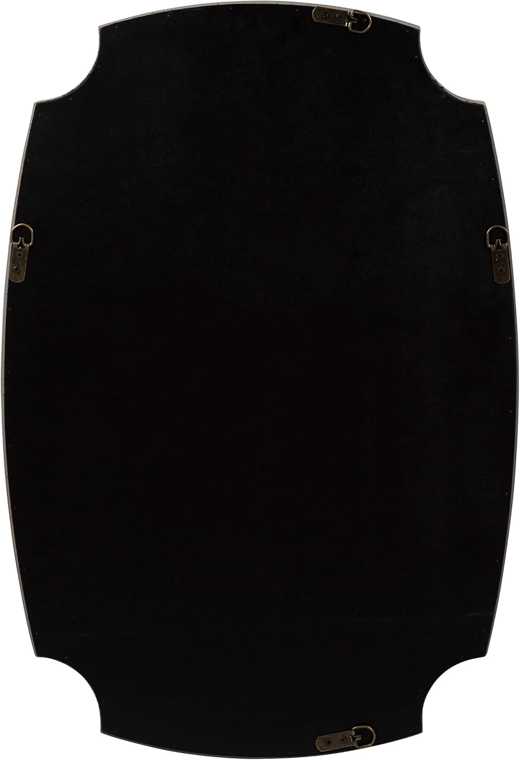 Kate and Laurel Orianne Coastal Wall Mirror, 21 x 32, White and Gray, Beautiful Traditional Mirror with Scalloped Corners for Wall