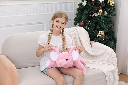 Miniatura 2 de 5 lbs 27" Weighted Elephant Stuffed Animals Pink, Giant Elephant Plush Pillow Huggable Plushie for Kids and Adults
