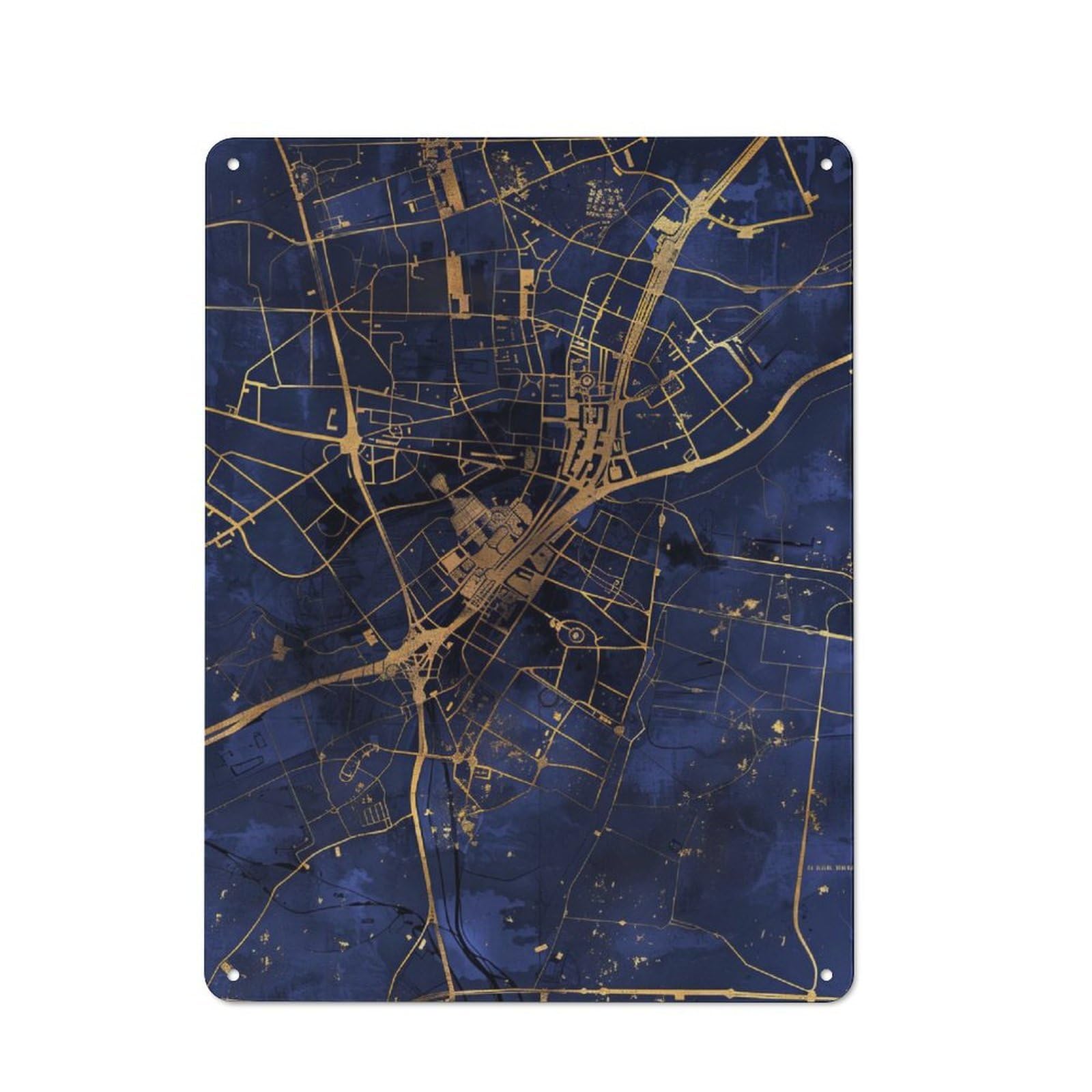 Nostalgic Decorative Tin Plaque 40x30cm Featuring Wolfsburg Map, Classic Pub Decor for Cafe, Pub, Workshop Or Home Bar