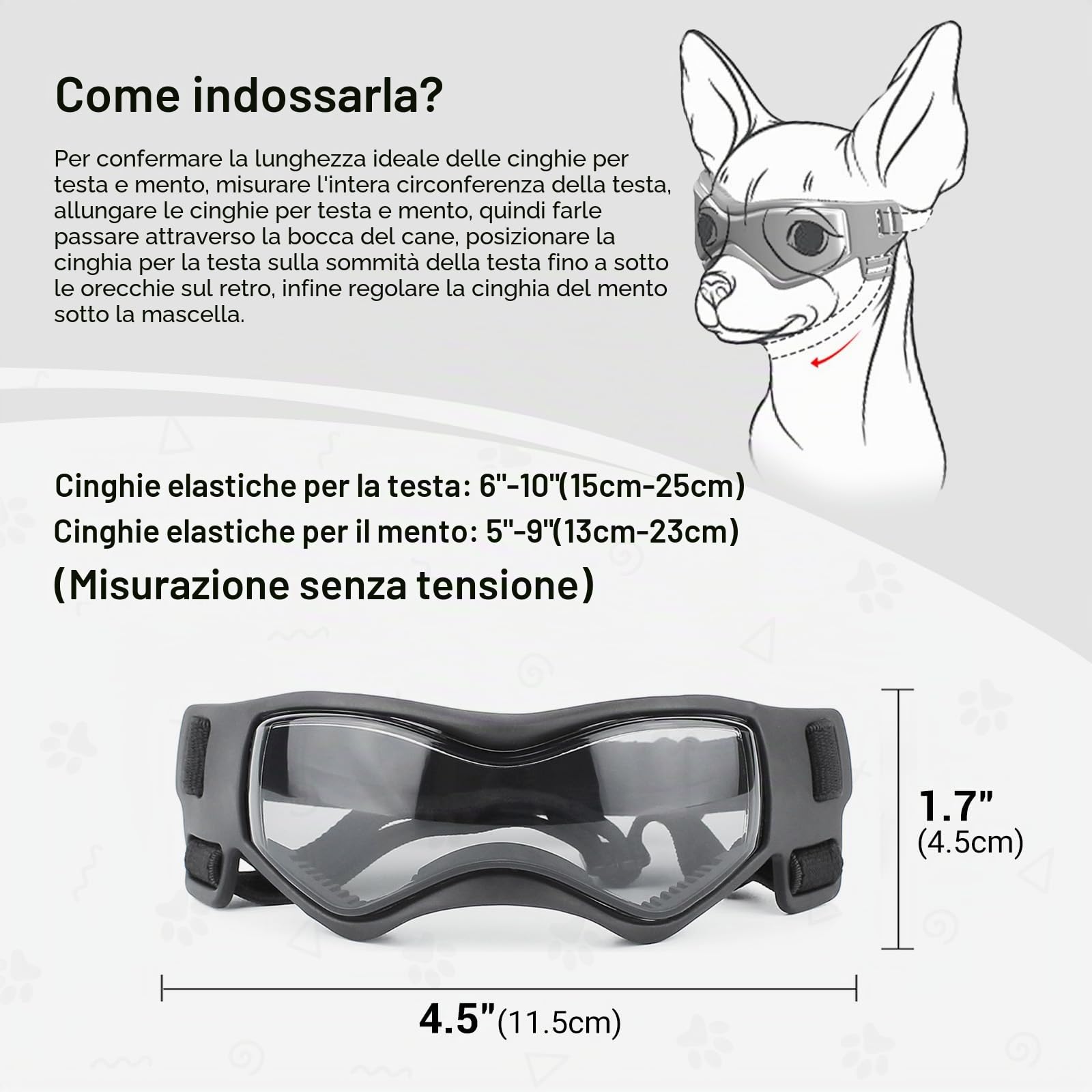 Enjoying Occhiali per Cani Taglia Piccola, Occhiali da Sole per Cucciolo Moto, Gatti Adulti Occhiali Cane, Protezione UV, Regolabile, Cool Nero