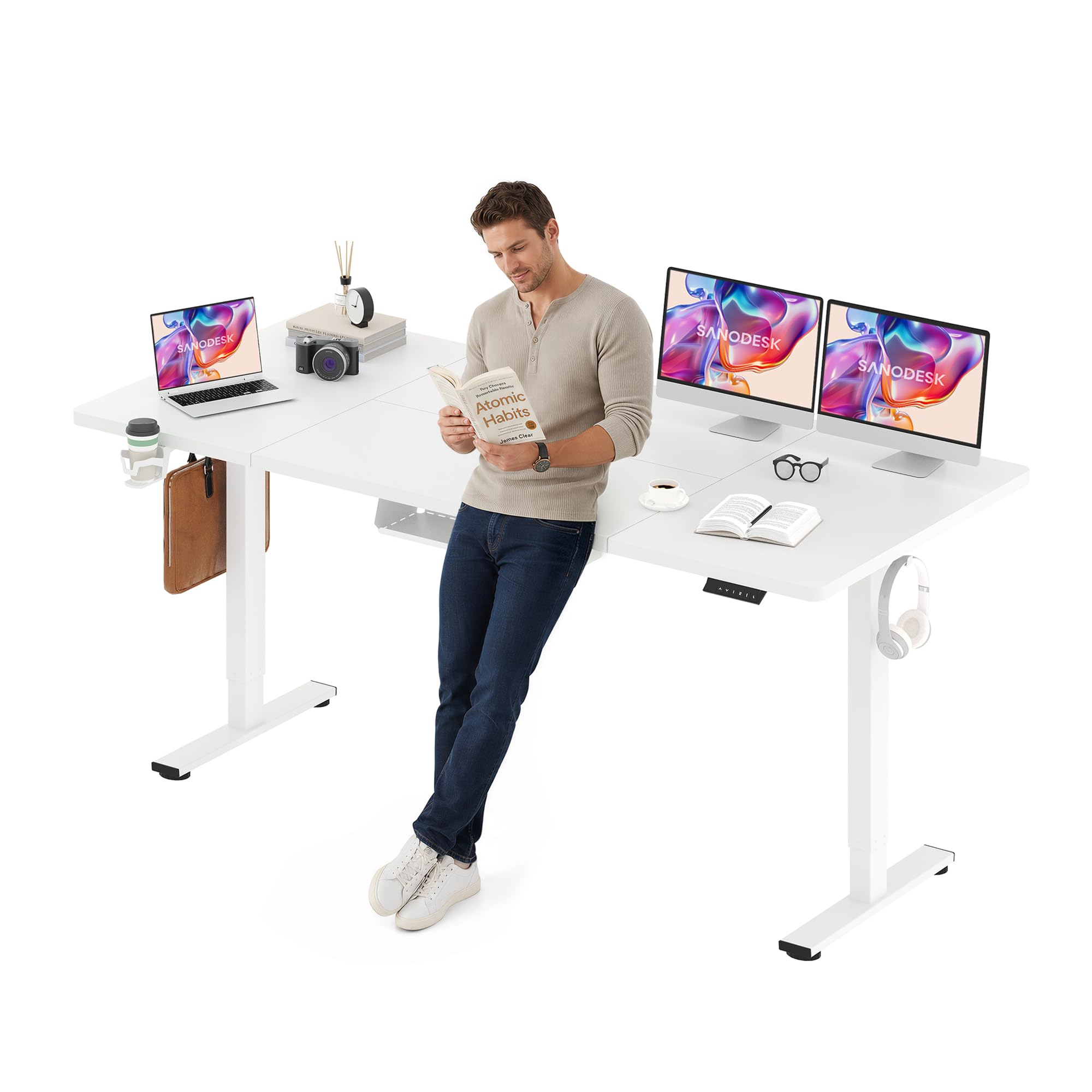 SANODESK 79''x32'' Large Electric Computer Height Adjustable Standing Desk