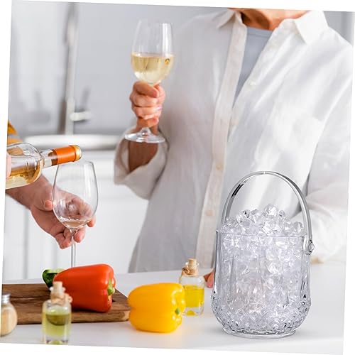 Miniatura 4 de DOITOOL Cubo de hielo transparente de plástico con pinza para bebidas, pequeño cubo de hielo para bar de cóctel y fiesta, cubo transparente con asa