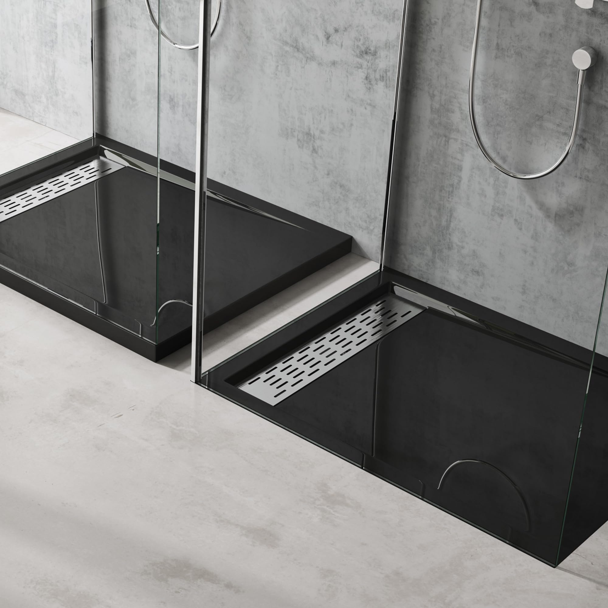 doporro Receveur de Douche Rectangulaire Extra Plat 80x120x5cm Bac à Douche | Acrylique, Noir, Xetro04