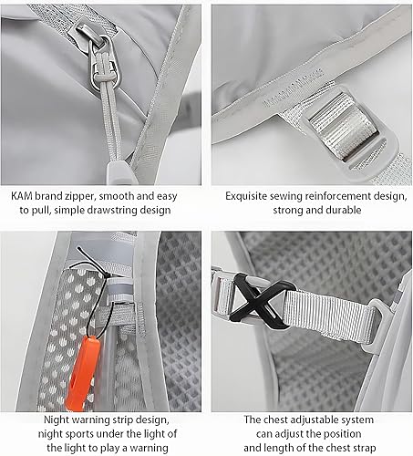 Miniatura 5 de Mochila de hidratación ligera para correr para hombres y mujeres, mochila de bicicleta transpirable de 6L para ciclismo