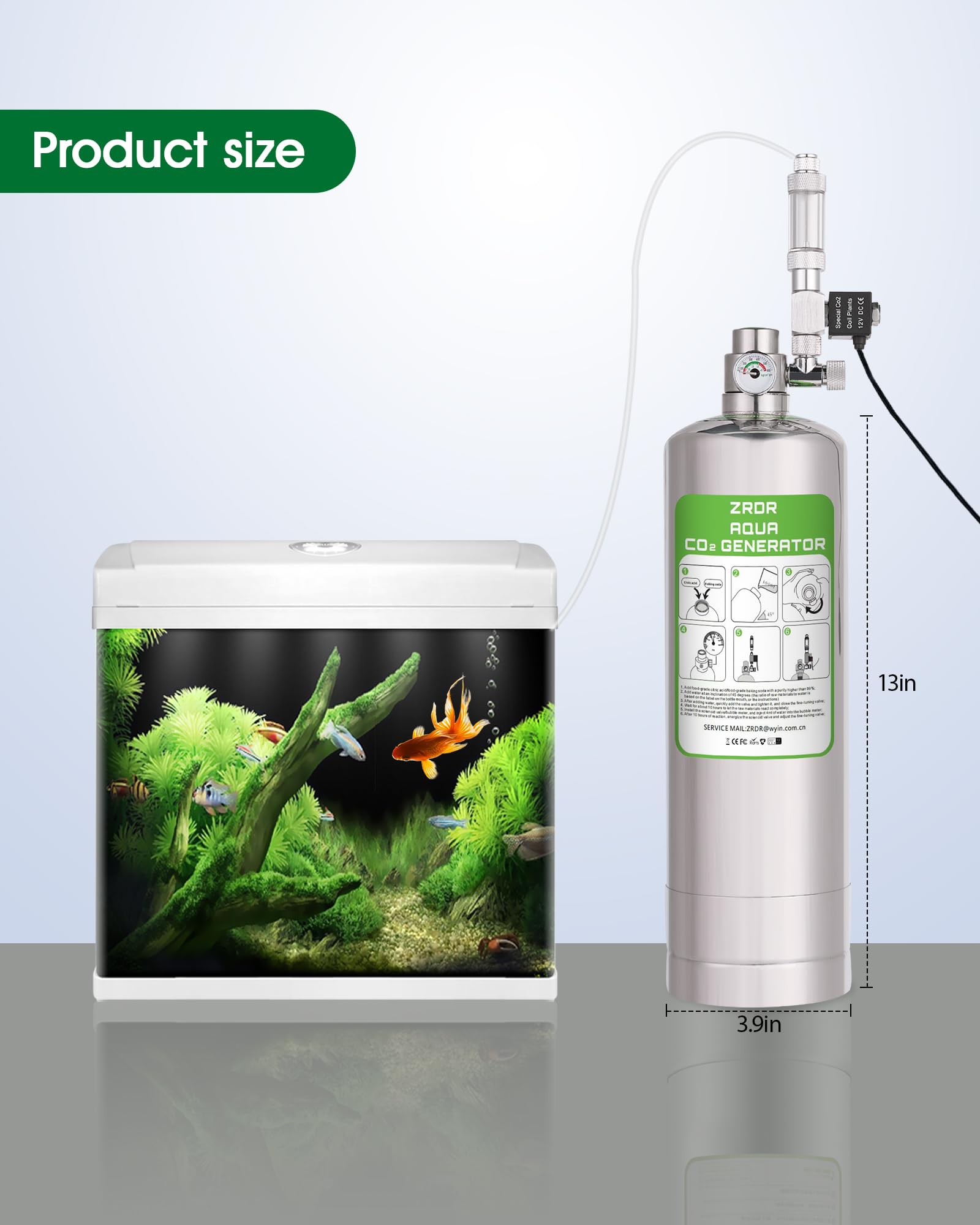 二酸化炭素CO2 ジェネレーター②※現状渡し※ Amazon | ZRDR CO2ジェネレーターシステム 二酸化炭素 2L 圧力計付き