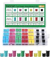 PACETAP 48Pcs Tall & Low Profile Blade Fuse Assortment Kit (20A-80A) for Cars, Trucks, SUVs, Boats - w/Puller