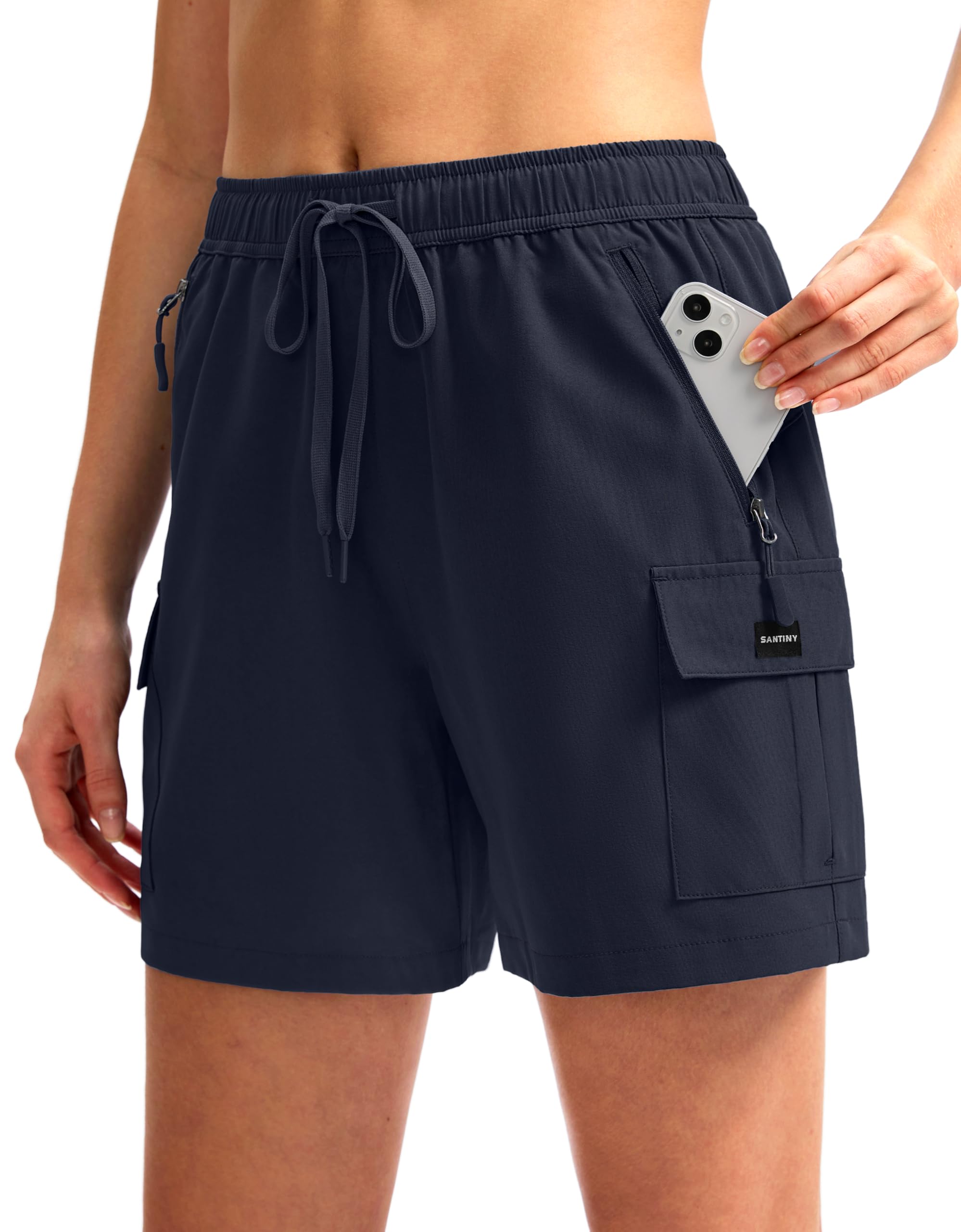 SANTINY Women's 5''/7''/9'' Hiking Cargo Shorts