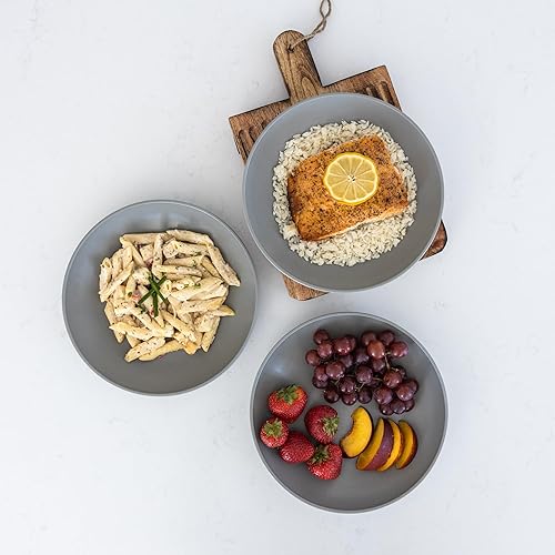 Miniatura 5 de Grow Forward Tazones de paja de trigo prémium para pasta, 30 onzas, irrompibles, anchos y poco profundos, juego de 6 cuencos de plástico