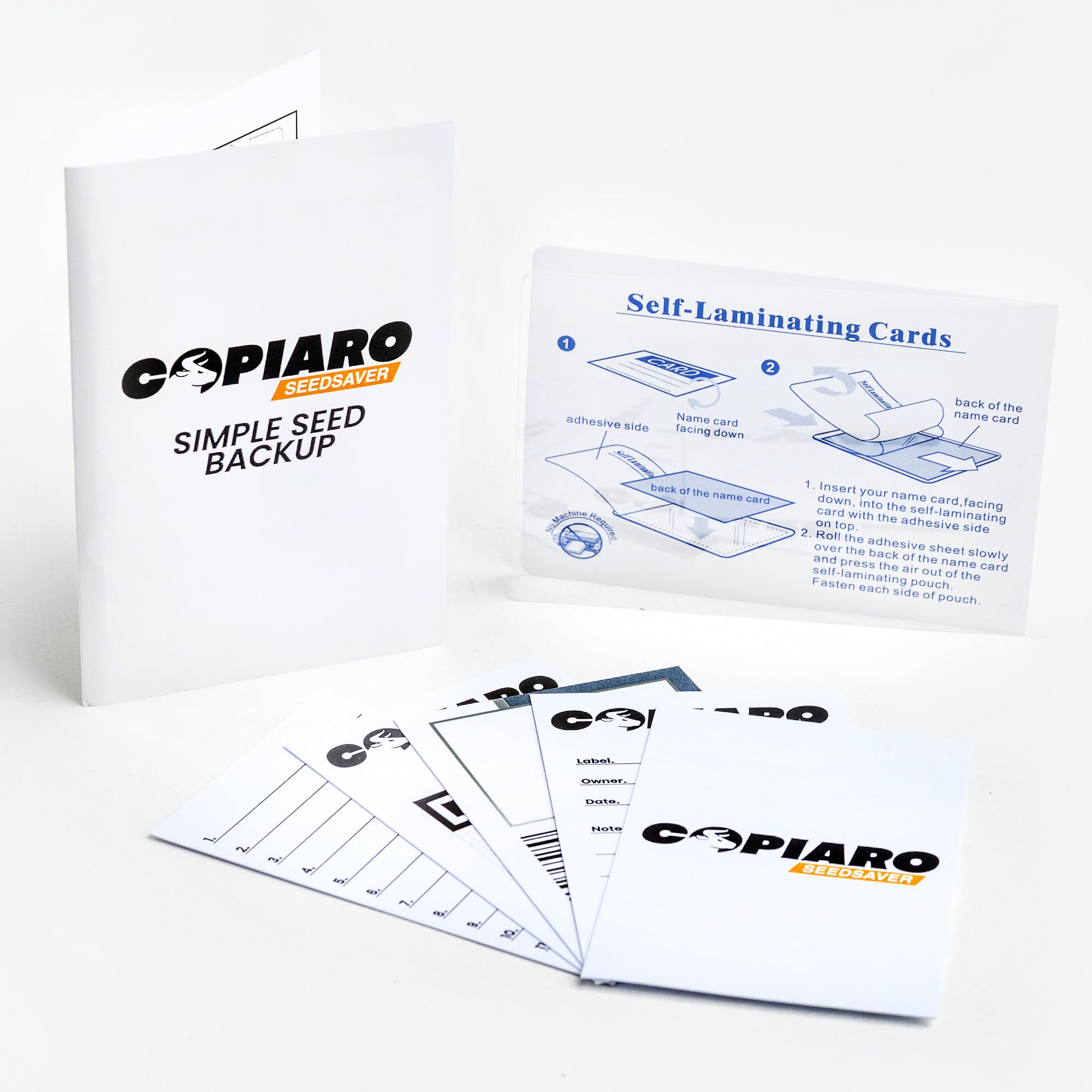 Copiaro SeedSaver - Backup Card for Bitcoin Hardware Wallet and Other  Cryptocurrencies - BIP39 Seed Phrase Safe - Includes