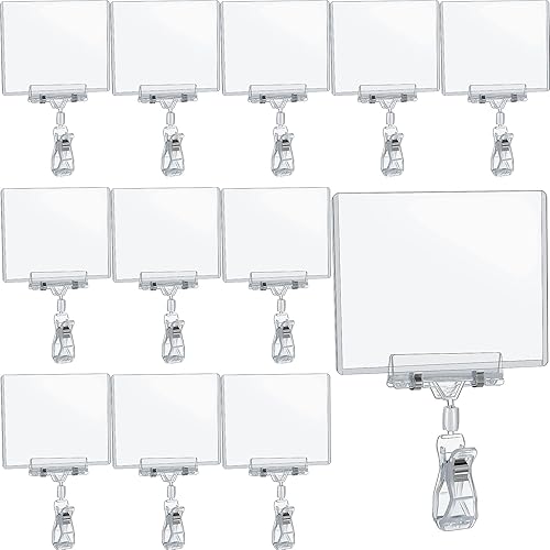 Epakh 20 Pieces Sign Clips Rotating Price Tag Clip Swivel