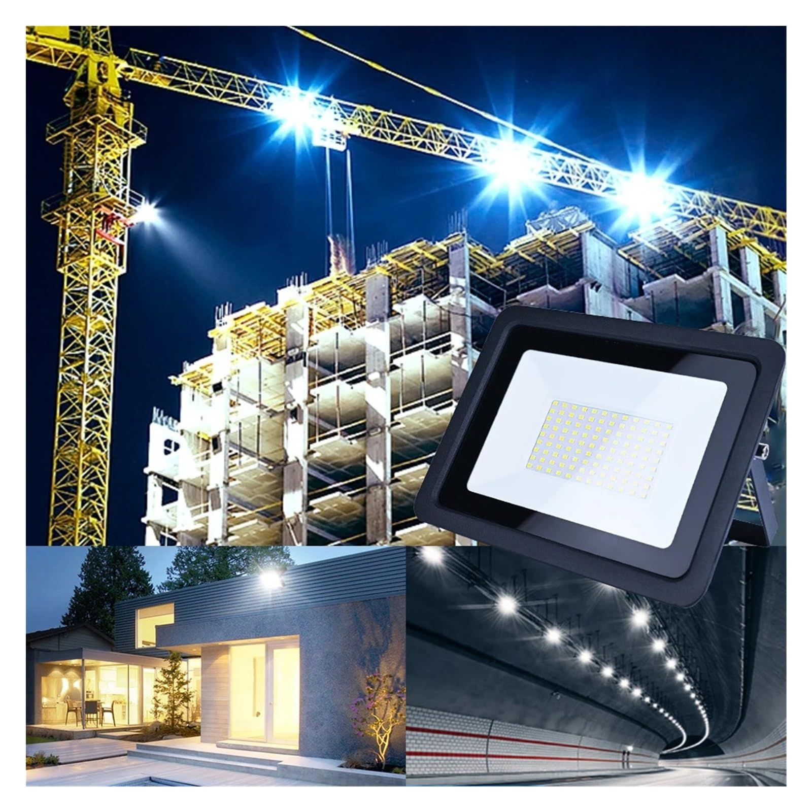 Proiettore per esterni, Proiettore LED da 10W, 20W, 30W, 50W, 100W, IP66, impermeabile, for esterni, da giardino, for strada, proiettore, riflettore da parete(100W_BLACK)