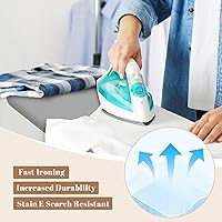 Vista 4 de Tabla de planchar, compacta y ahorradora de espacio, tamaño 13 x 43, tabla de planchar de construcción de metal con acolchado extra grueso