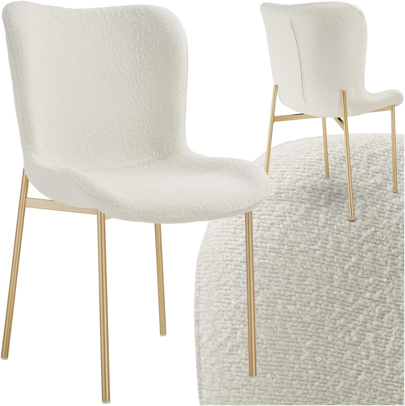 TecTake® Dining Chair Living Room Chair Comfortable Terry Fabric Scandinavian Soft Armchair with Armrests for Living Room Bedroom Dressing Table Office Chair