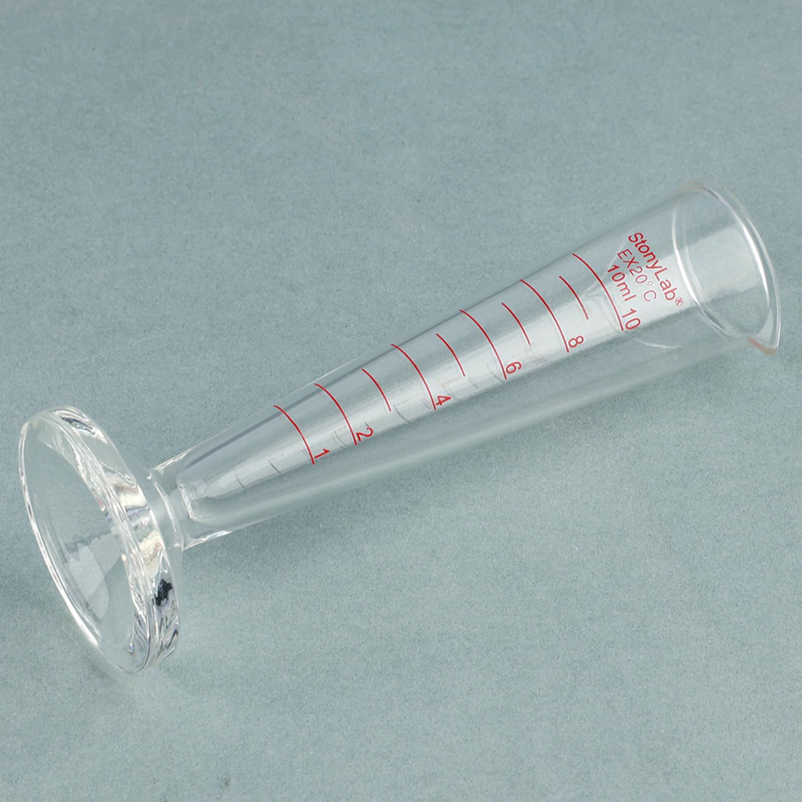 Cylindro Graduado de Vidrio Borosilicato 10 ml Boca Ancha Pico Vertedor