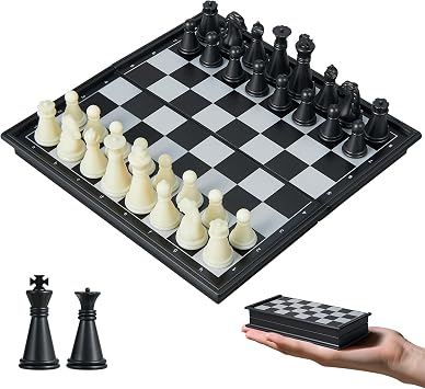 Mini Travel Chess Set - 5.1 Inhces Magnetic Portable Folding Chess Board Games for Kids - Small Pocket Chess SetX-Small