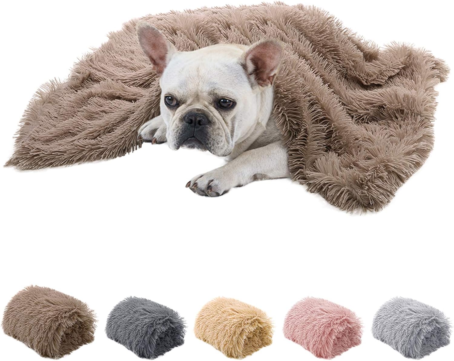 Dasior Fluffy Dog Blanket, Warm Faux Fur Sleep Pet Blankets for Dogs Cats, Reversible Double Layer Washable Throw Cover for Dog Bed,…