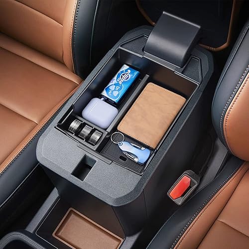 Miniatura 7 de TOPINSTALL Organizador naranja compatible con accesorios Maverick 2022, 2023 2024, XL XLT Lariat, caja de reposabrazos, contenedor de monedas