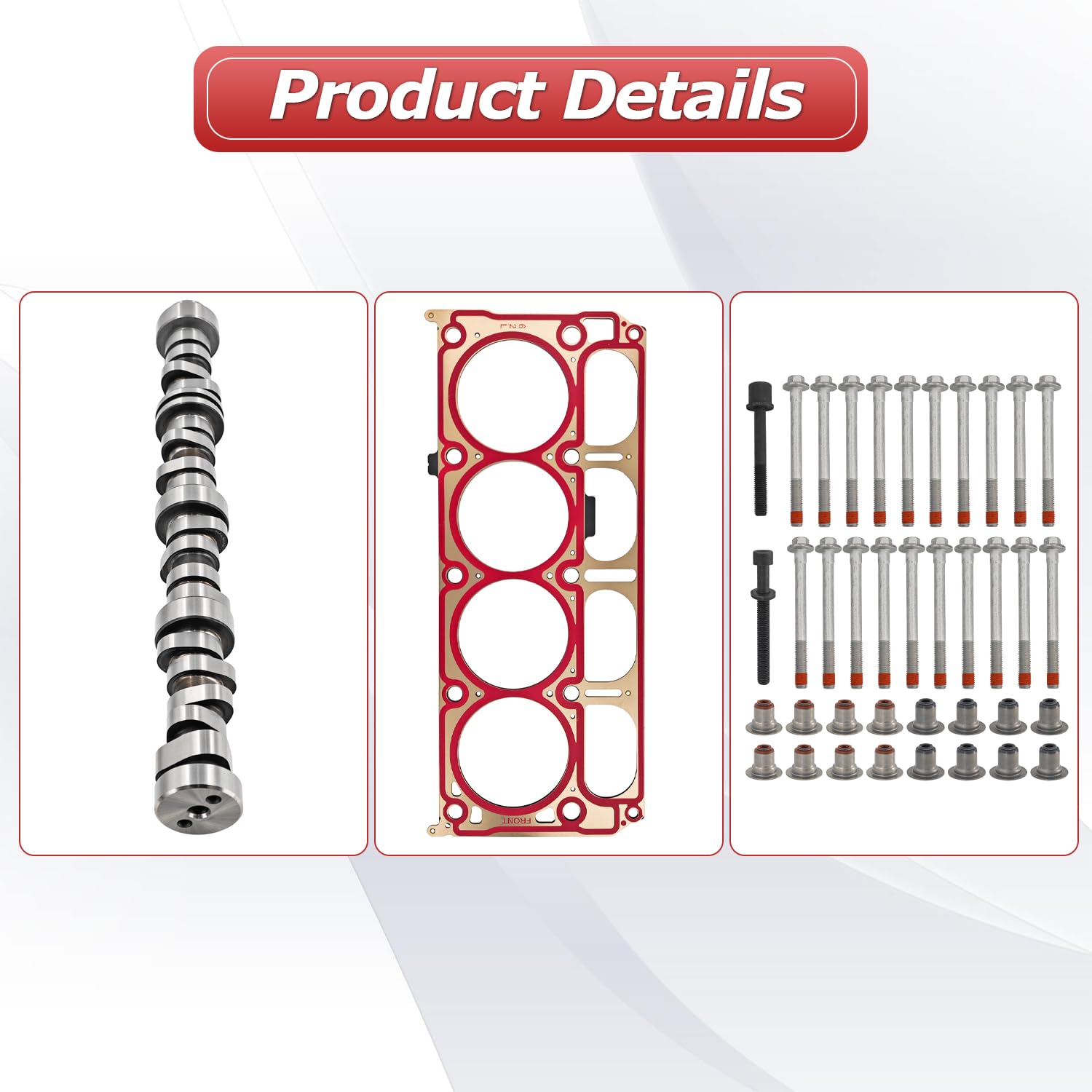 6.2L LT Gen5 L86 L87 AFM Engine Rebuild Kit Fit for Chevy Camaro 2014-2020 for GMC Sierra 1500 Yukon for Cadillac Escalade 12629512 Camshaft 8* AFM Lifters and LS7 Lifters Head Gasket Kit