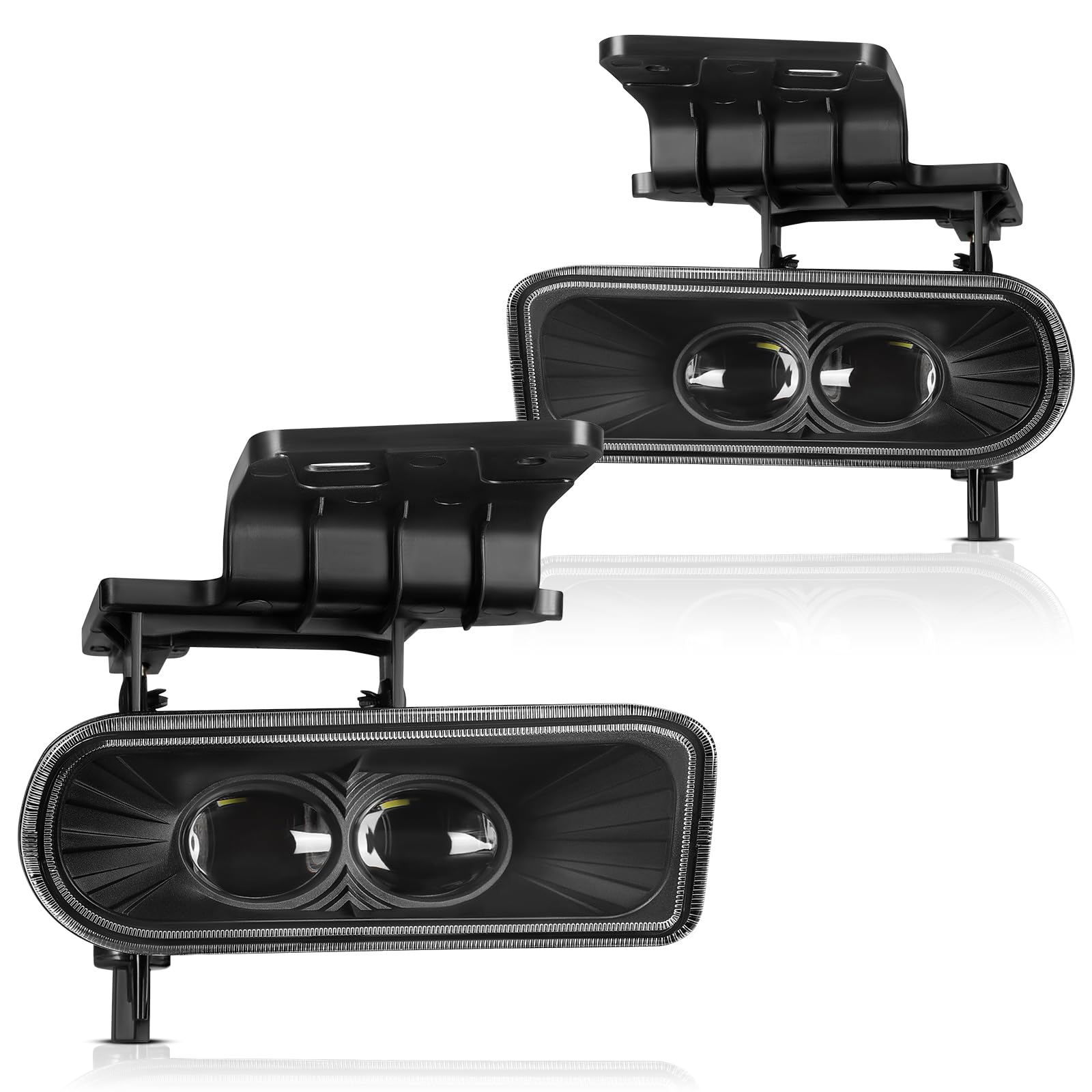 AUTOSAVER88 Fog Lights Compatible with 1999 2000 2001 2002 Chevy Silverado / 2000 2001 2002 2003 2004 2005 2006 Suburban / 2000-2006 Chevy Tahoe Fog Lamps with 880 12V 27W Bulbs - Clear Lens
