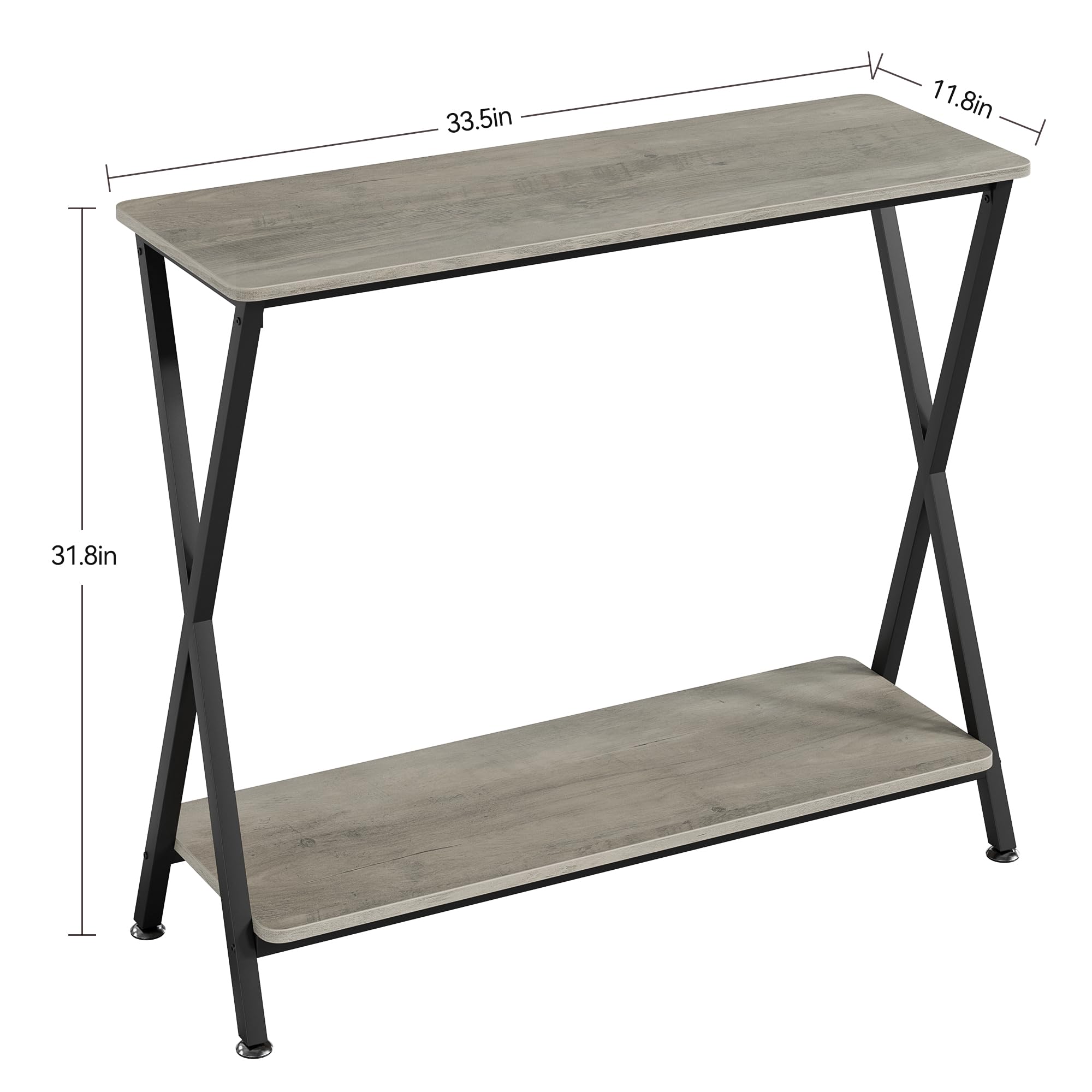 Garvee Console mobili, ingresso ingresso tavolo consolle, uso in ingresso e soggiorno per posizionare decorazioni e oggetti quotidiani, struttura robusta, 85 × 30 × 81 cm, grigio