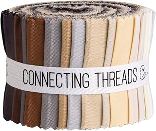 Connecting Threads Color Wheel Solid Precut Cotton Quilting Fabric Bundle 2.5" Strips (Neutral)