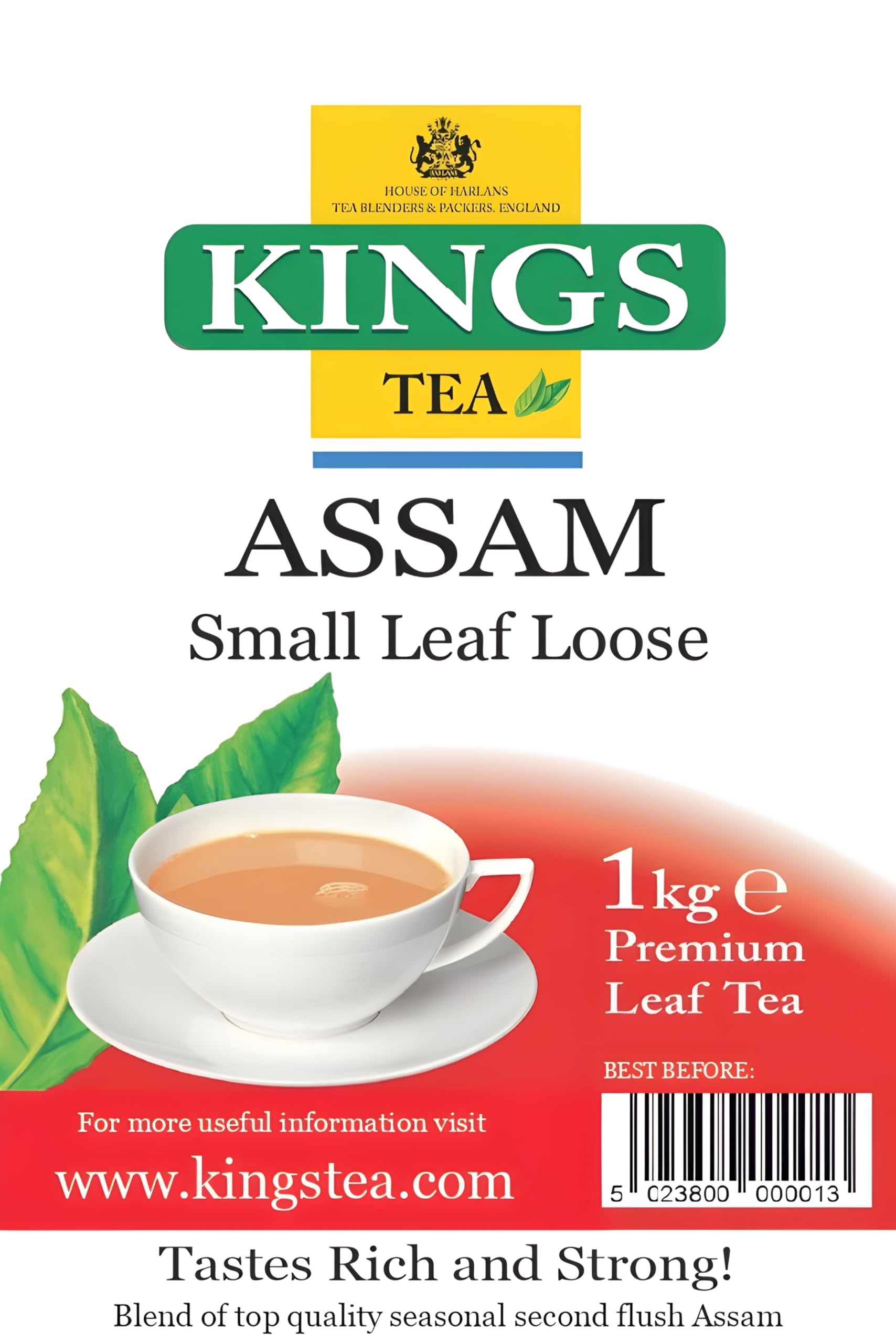 KINGS TEA, ASSAM LOOSE TEA, SMALL LEAVES, 1 Kg (Pack of 1)