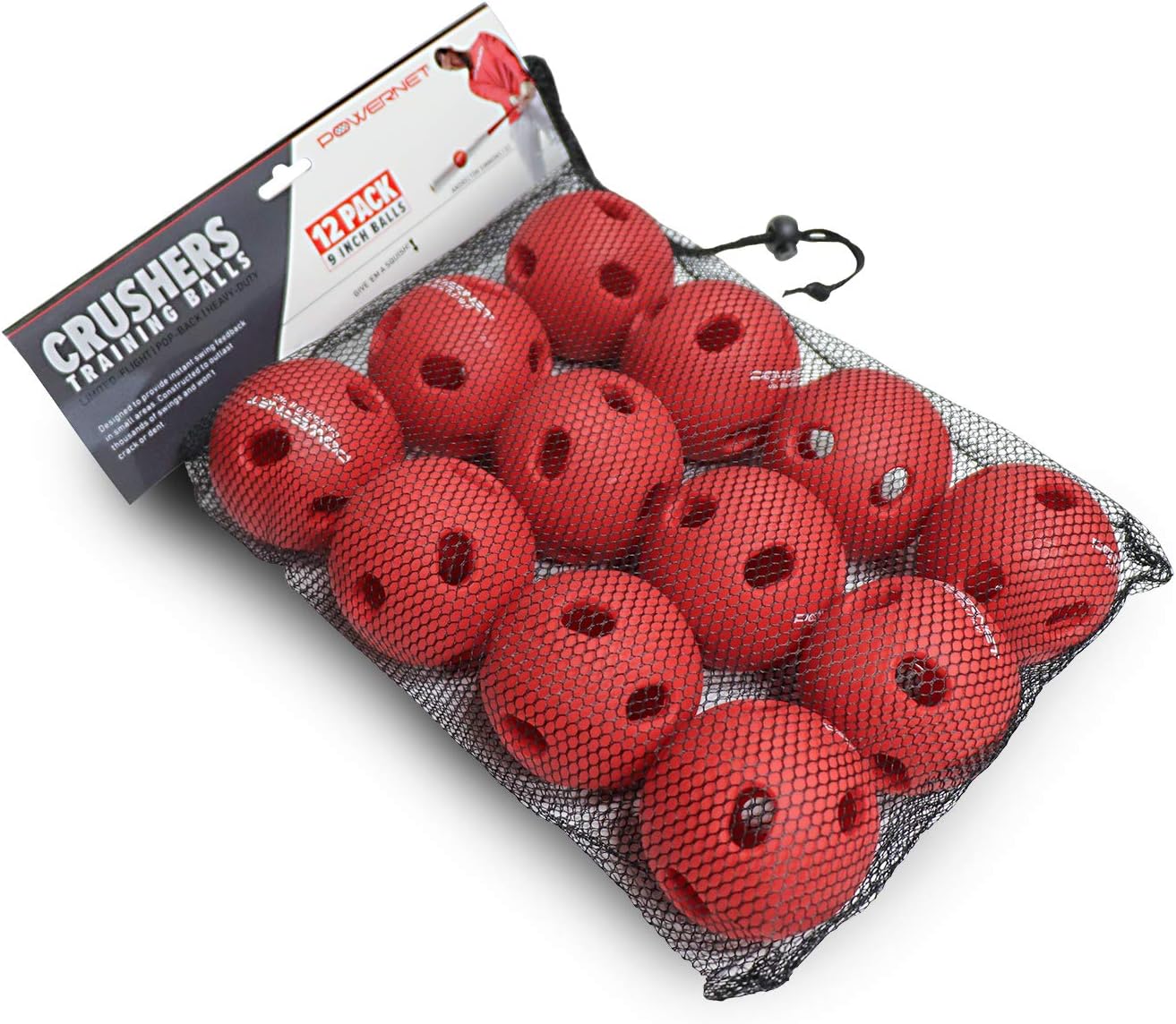 PowerNet Training Balls Bundle | 12 Baseballs + 12 Crushers | Perfect for Baseball Soft Toss, Batting, Fielding, Hitting, Pitching Drills, or Practice (Bucket & Balls) : Sports & Outdoors