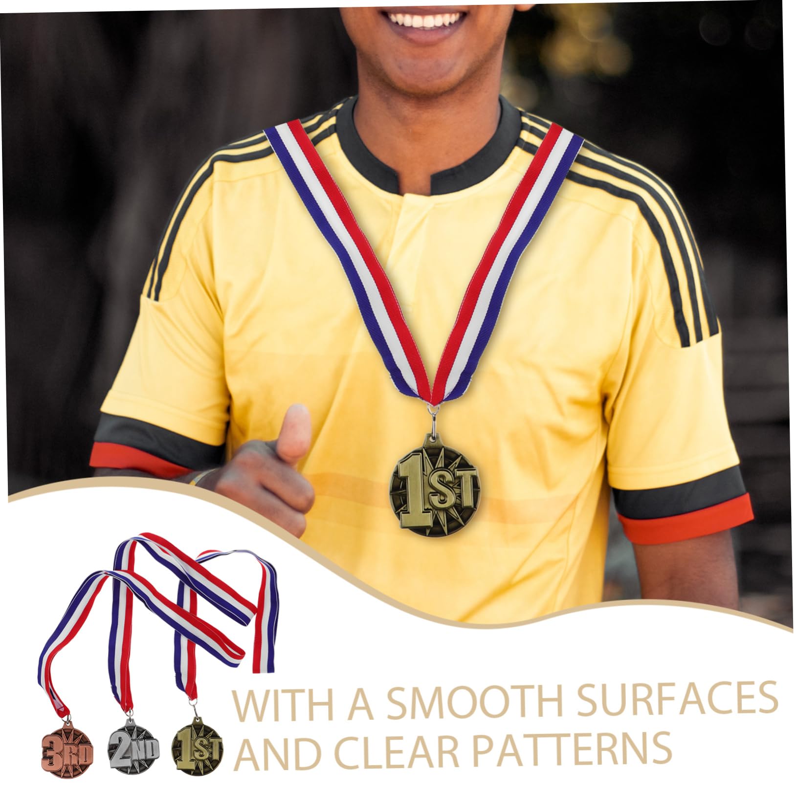 Mipcase 15piezas Medallas Colgantes para Competencias Deportivas De Medallas De Honor Cinta Reconocimiento para Estudiantes y Fiestas Deportivas