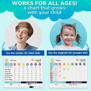 Magnetic Behavior Chore Chart for Kids at Home - Reward Chart for Kids