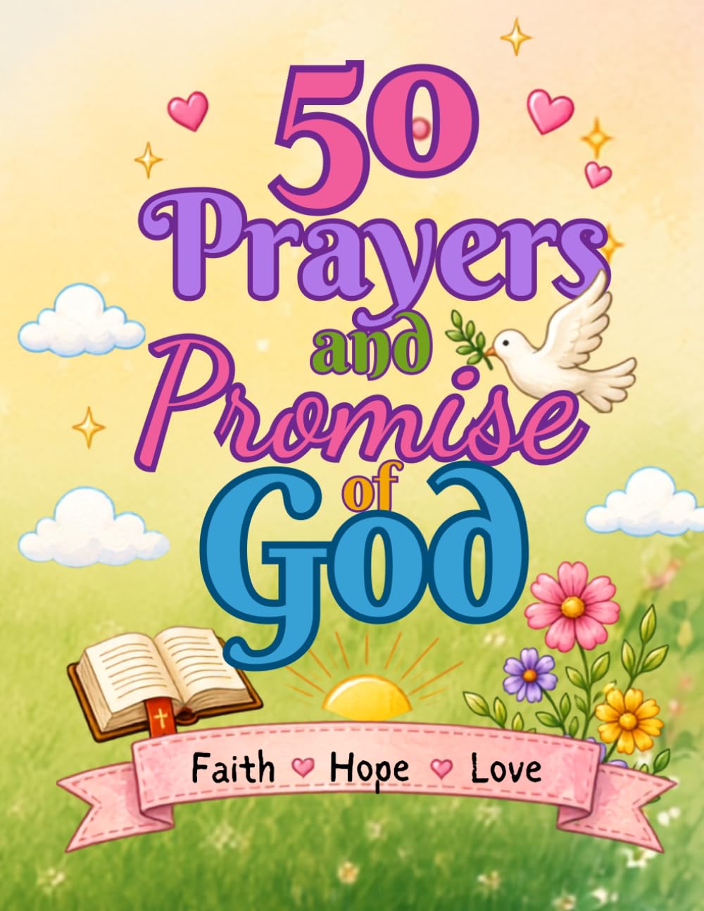 50 Prayers of God's Promises Coloring Book: A Relaxing Christian Coloring Book Featuring God's Promises, Scripture & Faith-Based Illustrations for Peace and Hope
