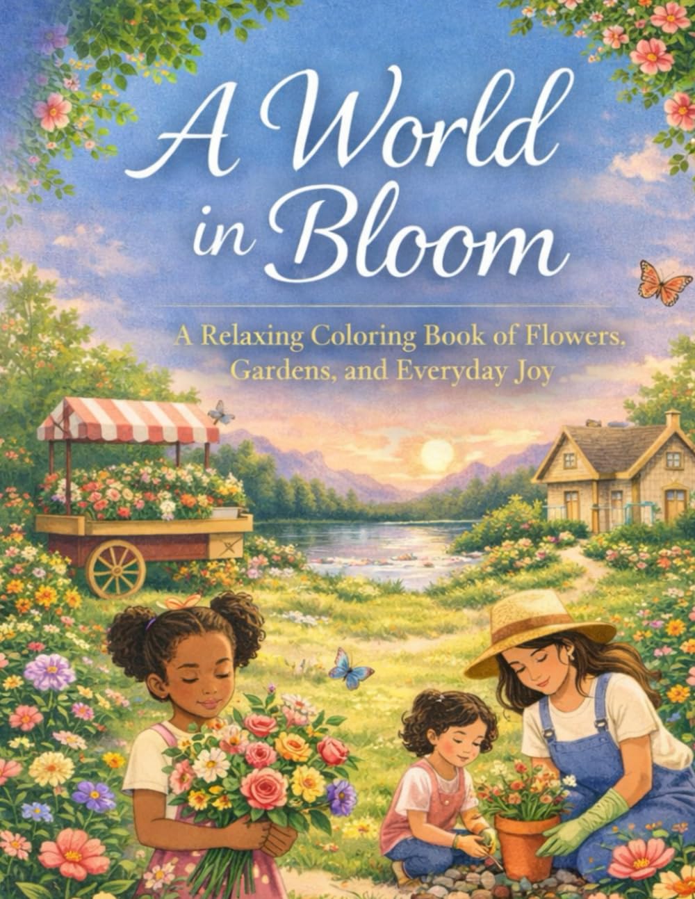A World in Bloom: A Relaxing Coloring Book of Flowers, Gardens, and Everyday Joy