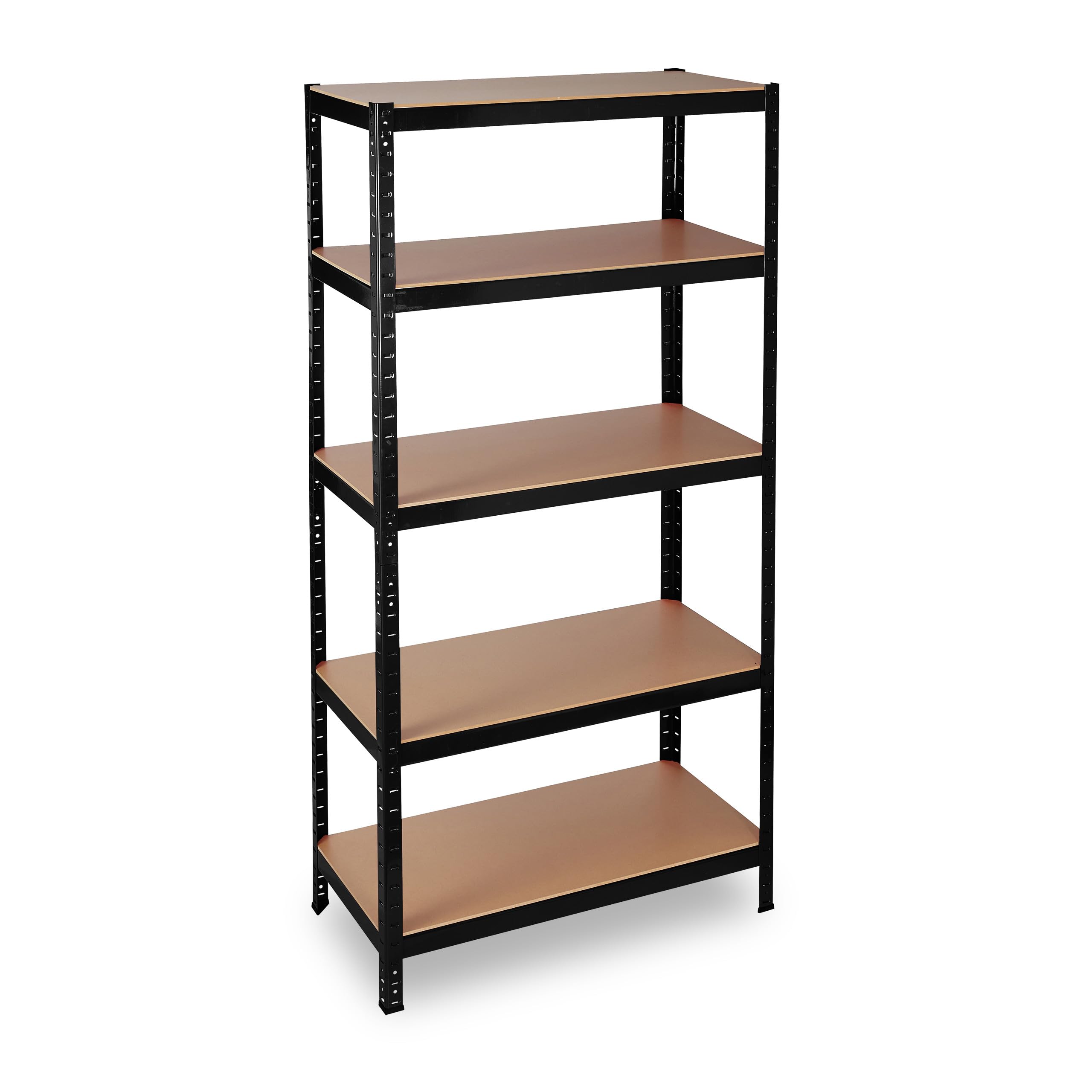 Relaxdays Estantería organizadora para Cargas Pesadas, 1325 kg, Garaje & Taller, 180x90x60 cm, Metal/MDF, Negro