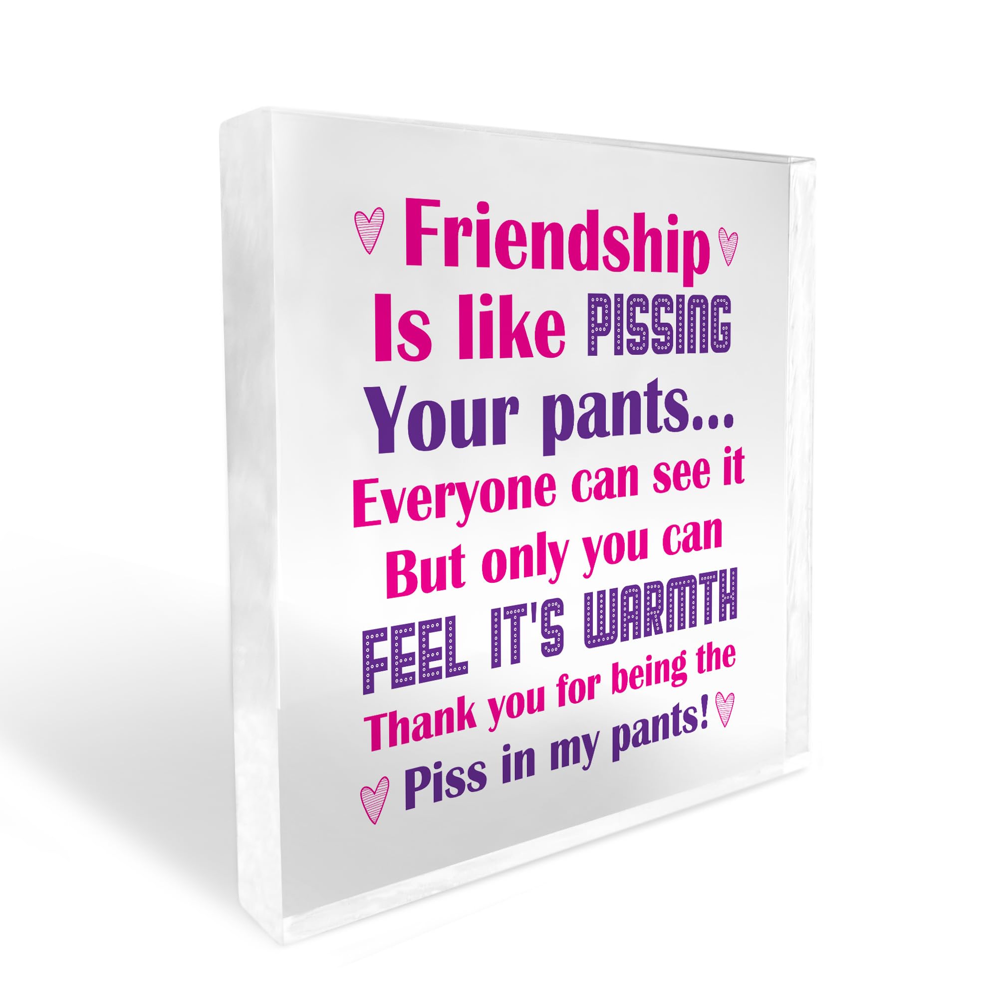 Red Ocean Friendship Funny Gifts for Women Best Friends Birthday, Funny Gifts for Bestie, Acrylic Block Keepsake Gifts Christmas Xmas Gifts Ideas for Bestie, Sister, Friend