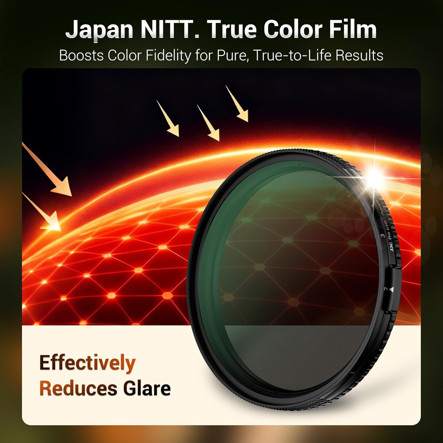 67mm 3in1 Black Diffusion Mist Effect 1/4 & ND & CPL Filter,Variable ND2-32(Stop 1-5) Polarising Mist Soft Filter,Nitto True Color Circular Polarizing with 28-Layer Coating for Dynamic Scene Shooting
