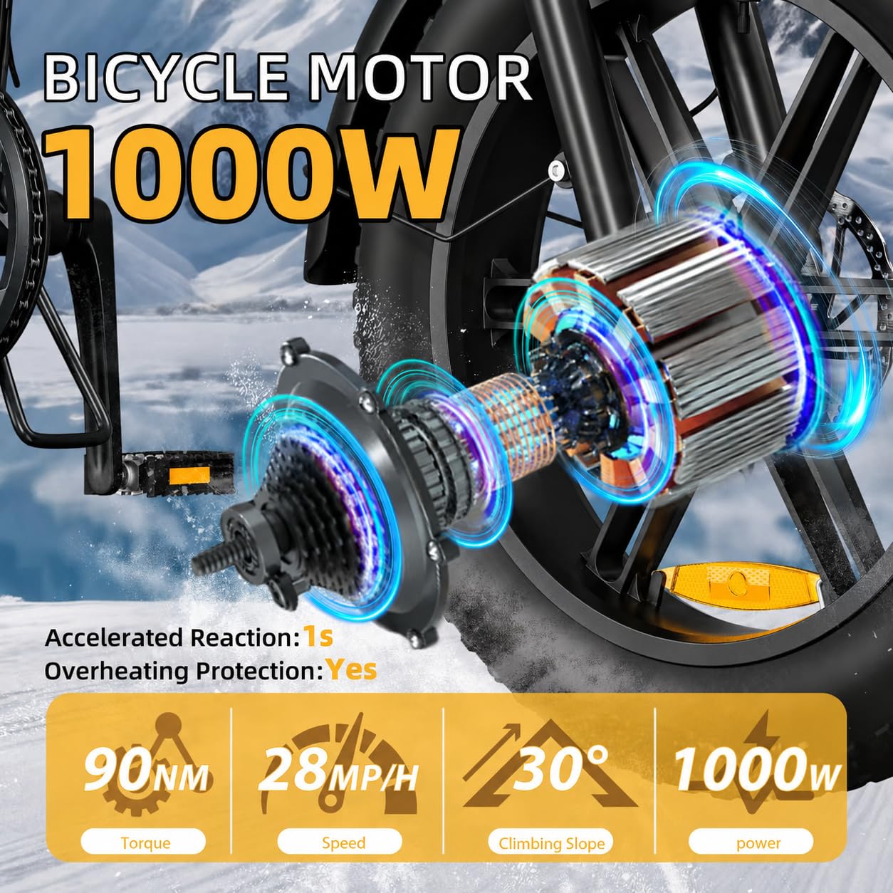 Miyazaki Bicicletta elettrica pieghevole R5 90NM per adulti, telaio in alluminio Space, motore brushless, batteria rimovibile, pneumatici larghi, freni idraulici a olio