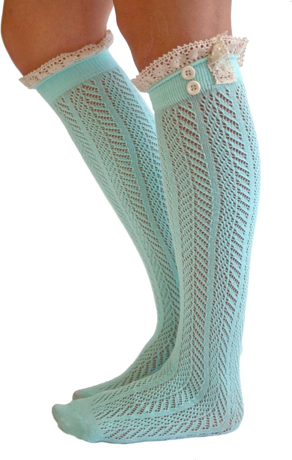 The Original Button Boot Socks with Lace Trim Boutique Socks