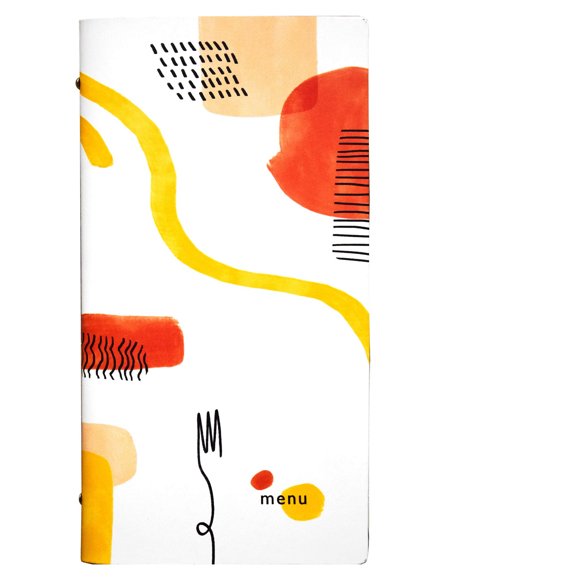 Stilcasa Spaghetti Line Menu Holder, White, 18 x 31.5 cm