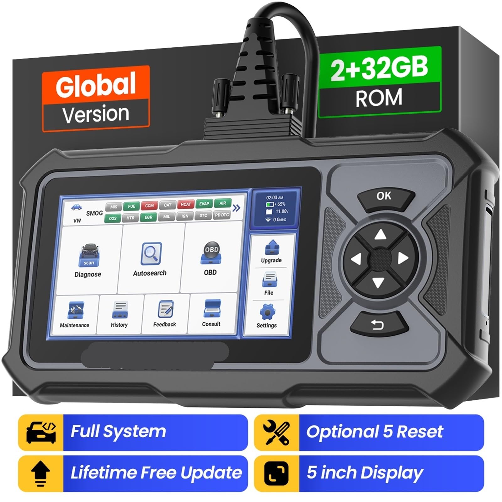 CDE900 LITE OBD2 Scanner Full Car Code Reader System Scan Tool 5 Reset EOBD Diagnostic
