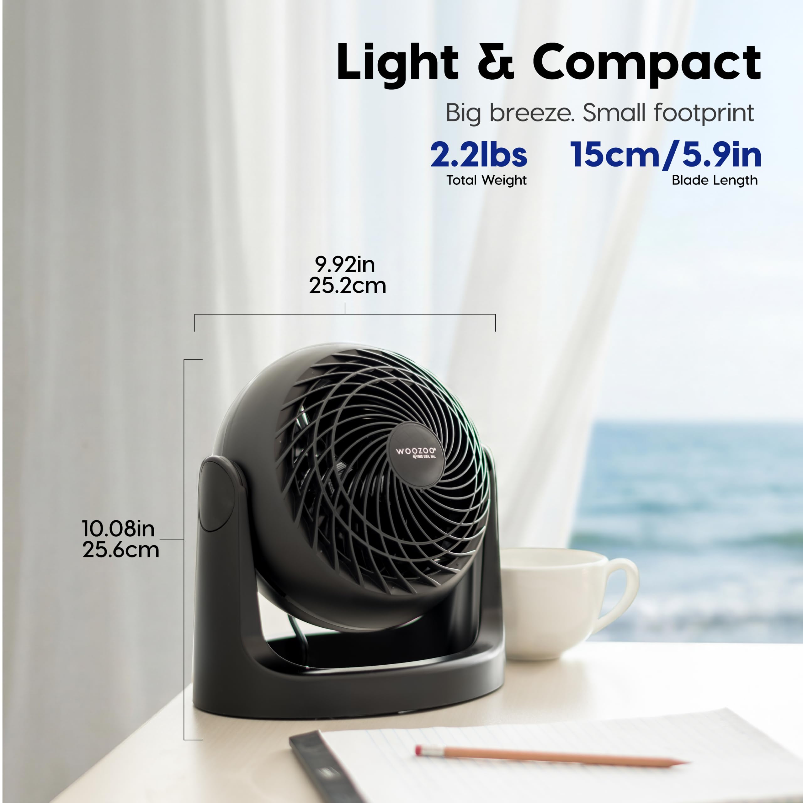 Amazon.com: IRIS USA WOOZOO Desk Fan, Air Circulator, 3 Speeds