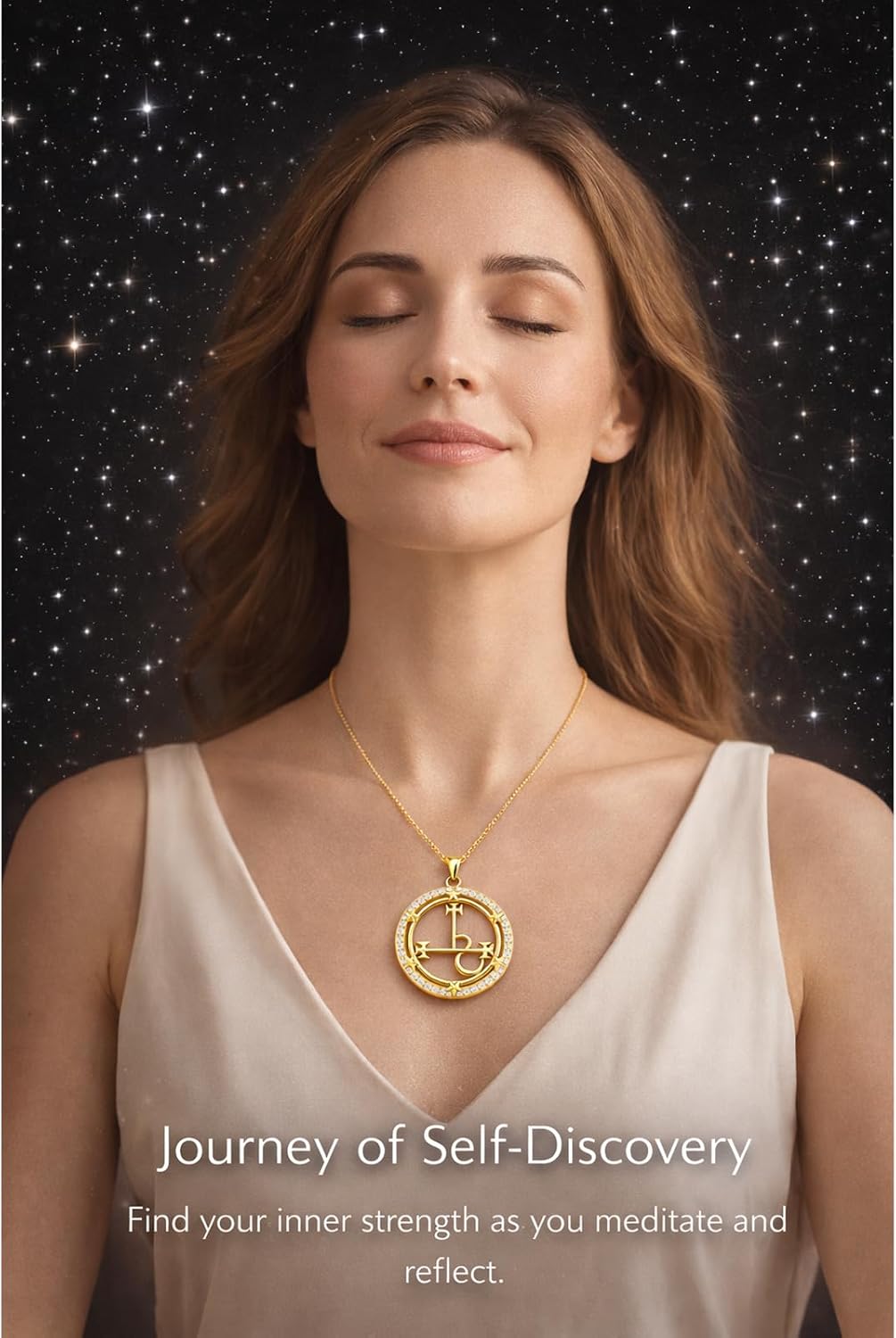 Lilith Necklace for Women, Sterling Silver Pendant 14K Gold Plated Feminine Power Jewelry, Symbolic Necklace, Celestial Star Sigil Pendant, Meaningful Birthday Gift for Her