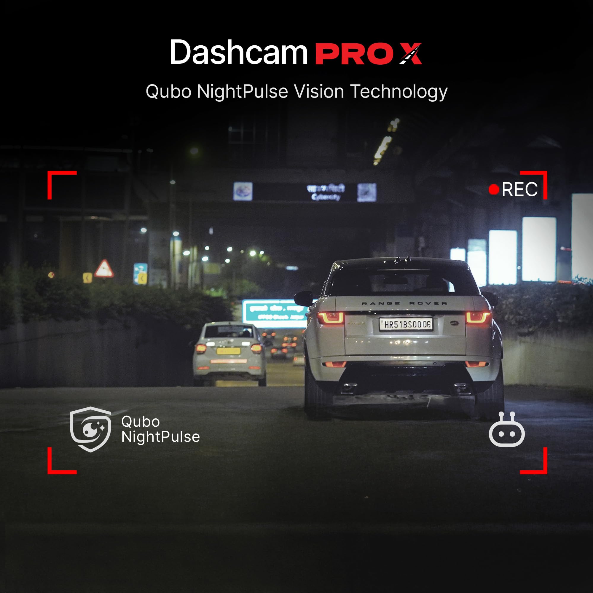 Qubo Dashcam Pro X (2026 Edition) | 2K Resolution | Doubles up as in-Cabin Camera | NightPulse Vision | Wide FOV | Supercapacitor | Built in Wi-Fi, Mic | Up to 1TB Storage | Built for Indian Roads 4