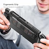 Vista 7 de Switch OLED Case with Flip Game Storage, KIWIHOME Dockable Protective Case for Nintendo Switch OLED 2021 TPU Grip Portable Cover Accessories, Black