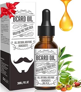 Beard Growth Oil for Men - Beard Conditioner Oil Rich in JOJOBA Oil & Sweet Almond Oil Multiple Natural Extracts - Beard Softener and Care-Strengthens & Moisturizes Beard (1 Fl Oz, Glamour Movement)