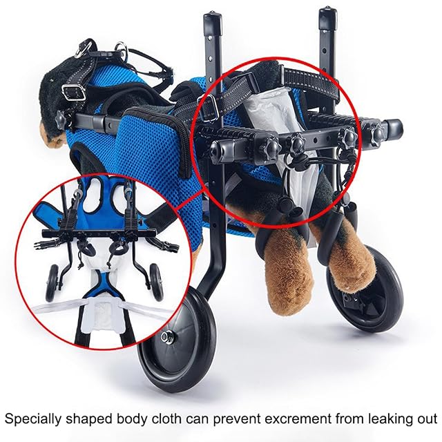 Foto 4 de 8 de Weyot Silla de Ruedas para Perros para Patas traseras, Carrito para Mascotas con Ruedas, Carro para Perros