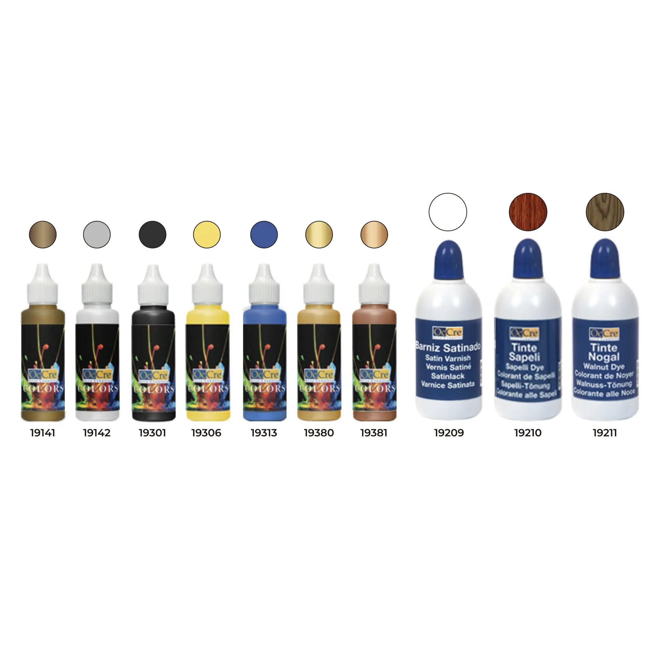 Occre Various Ref.90525 Hms Bounty Acrylic Paint Pack - 7 X 30 Ml + 3 X 100 Ml
