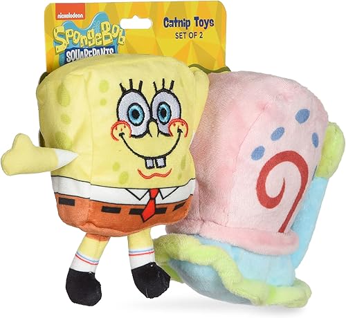 Miniatura 4 de Colección de juguetes para gatos, juguetes de peluche de Bob Esponja y Gary con hierba gatera  Productos oficiales de Nickelodeon Bob Esponja para