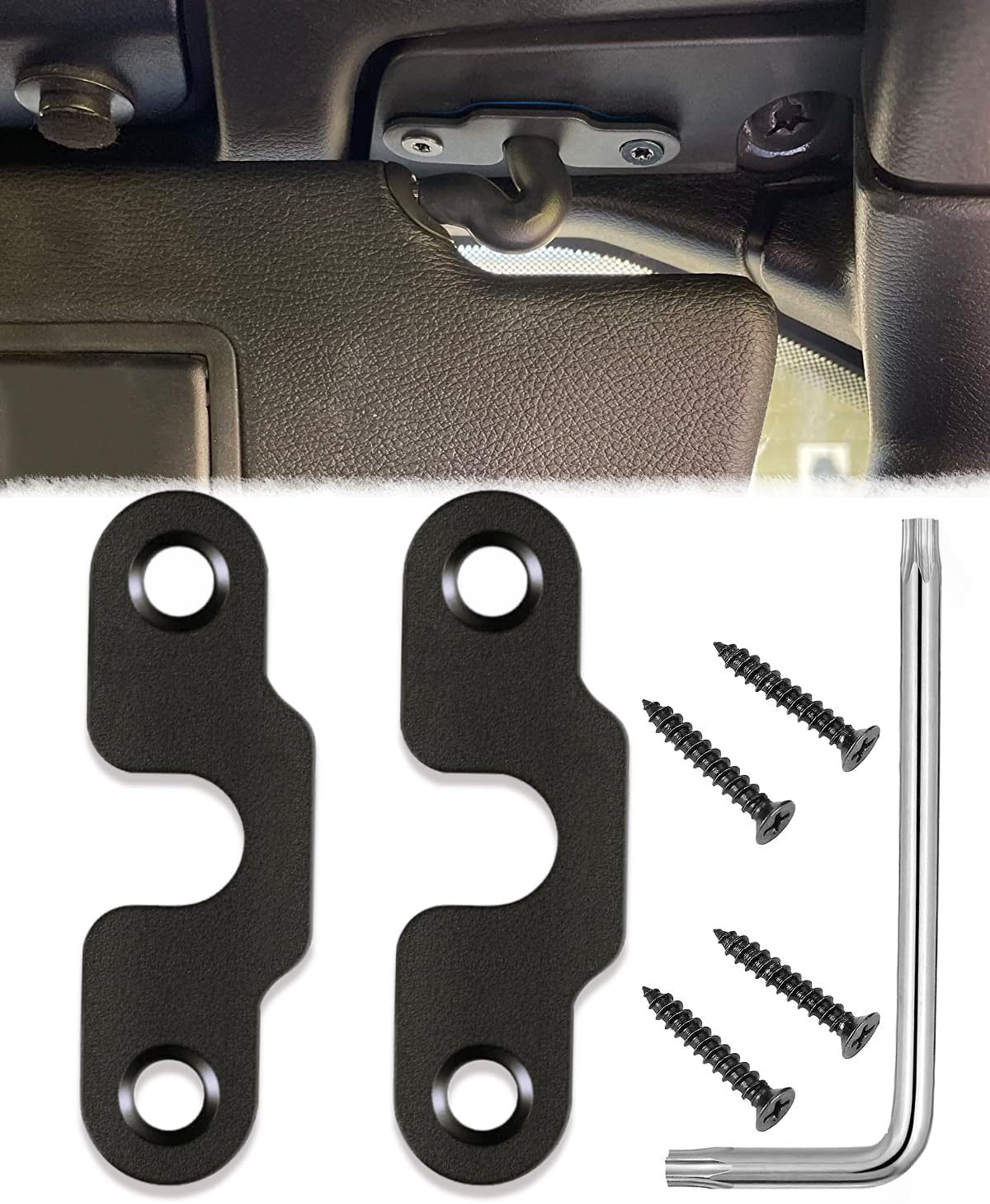 Excefore Sun Visor Repair Kit for Jeep, Visor Pivot Fixes Accessories, Compatible with Jeep Wrangler JK 2018/ Wrangler JL 2018 2019 2021 2022 2023/ JT Gladiator 2020 2021 2022 2023(Black)