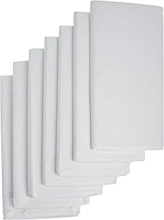 Linette 7 Piece 3-Ply Table Cover Absorbent Waterproof Plastic Back, White, 7 Count (Pack of 1)