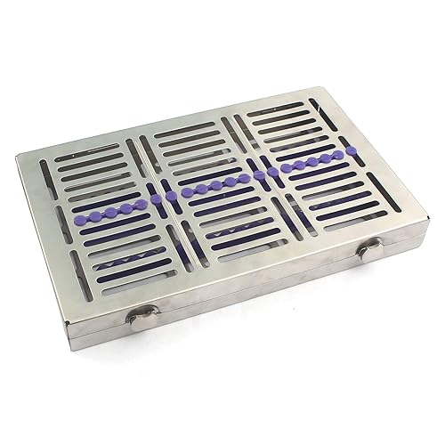 OdontoMed2011 ST-002 Bandeja dental de la caja del estante del casete de la esterilización para 20 instrumentos de goma púrpura con el ODM de la